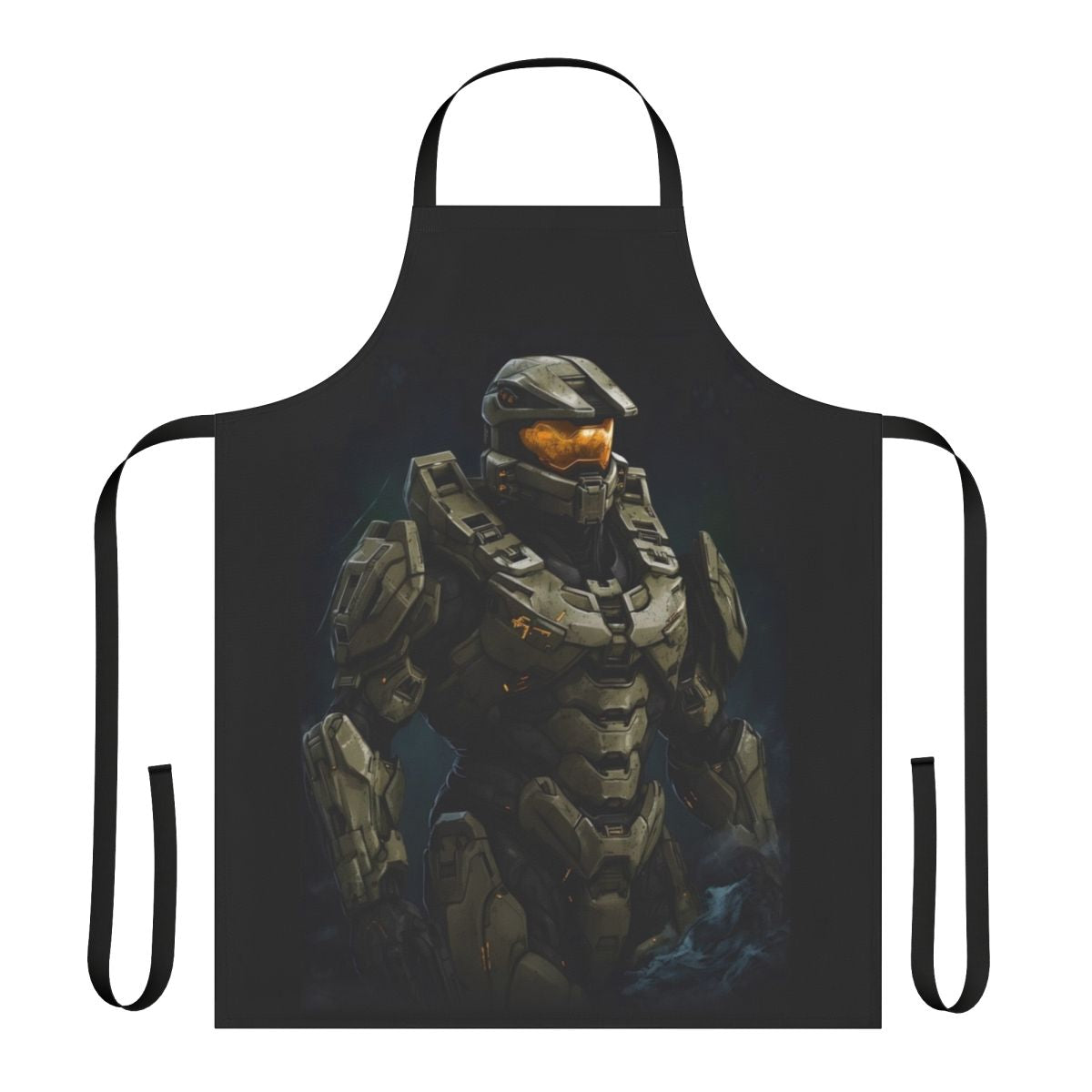 Artistic apron featuring the iconic Master Chief character from the Halo video game franchise