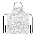 A stylish apron featuring various math formulas and numbers, perfect for math lovers and science enthusiasts.