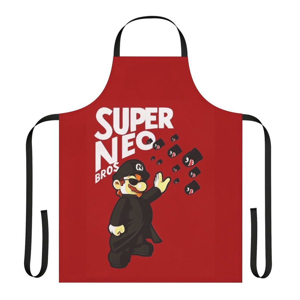 Matrix-inspired apron featuring Keanu Reeves as Neo and the iconic "there is no spoon" quote