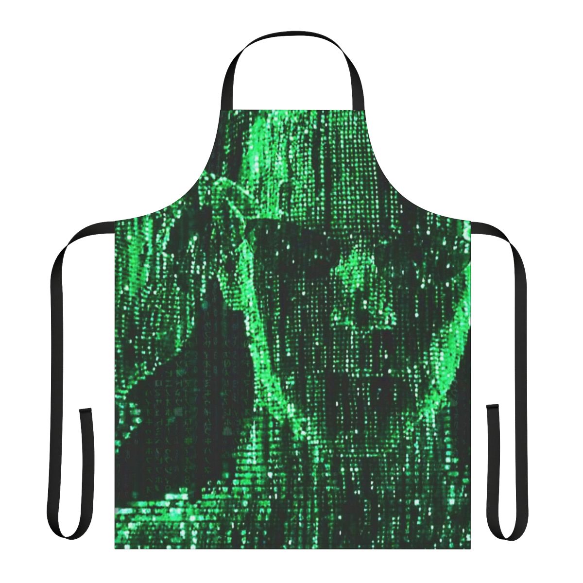 Apron featuring the iconic Matrix green code and digital rain design