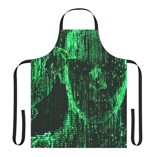 Apron featuring the iconic Matrix green code and digital rain design