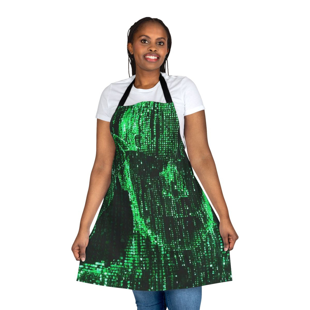 Apron featuring the iconic Matrix green code and digital rain design