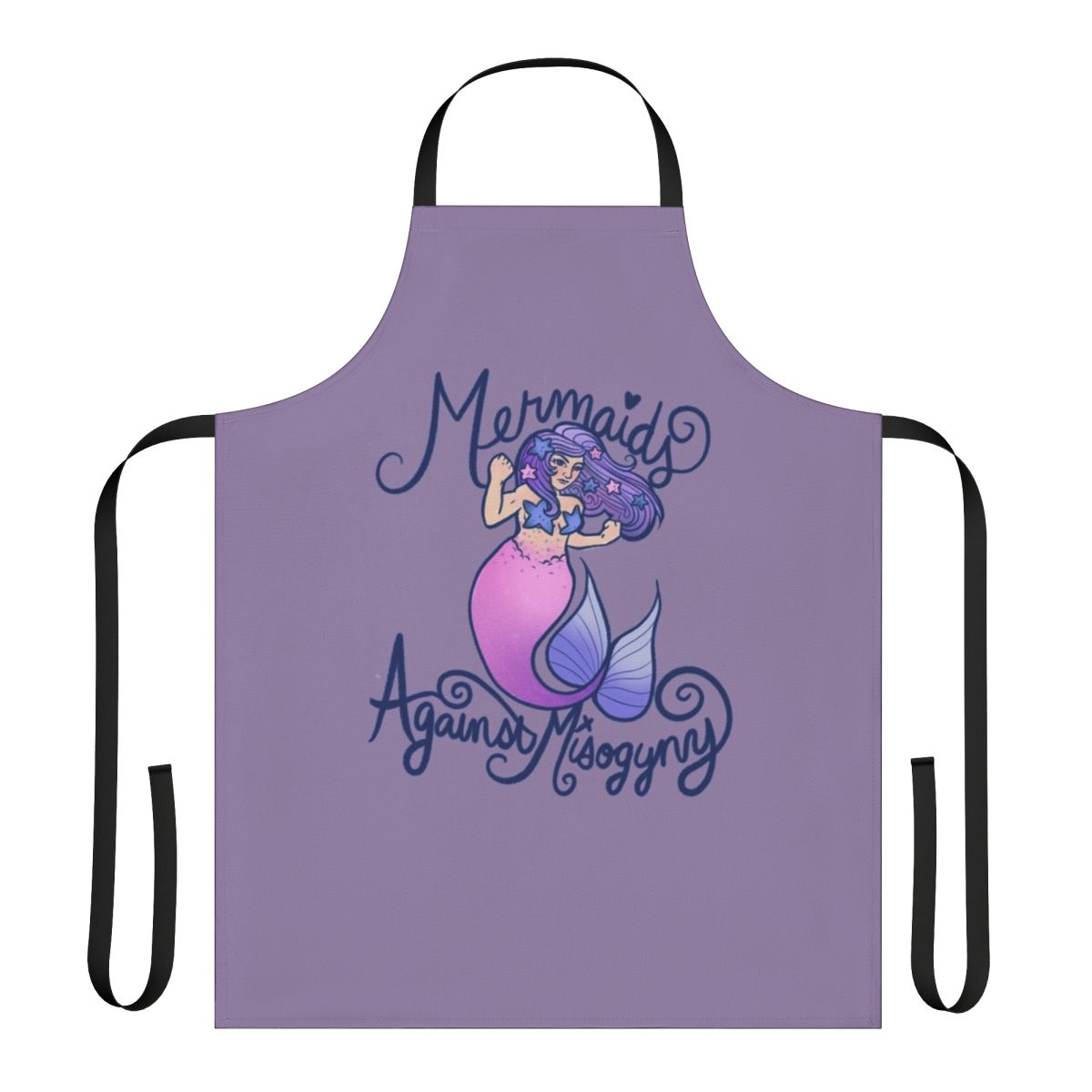 Mermaids Against Misogyny Apron featuring a whimsical mermaid design