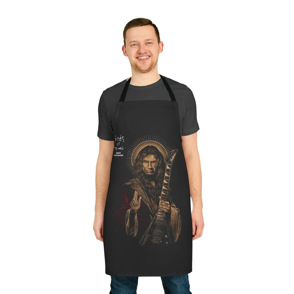 Apron featuring a vintage metal band design in various colors