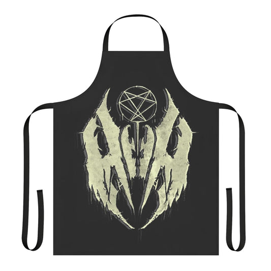Anomy Istranj metal logo apron with hex symbol and biblical reference