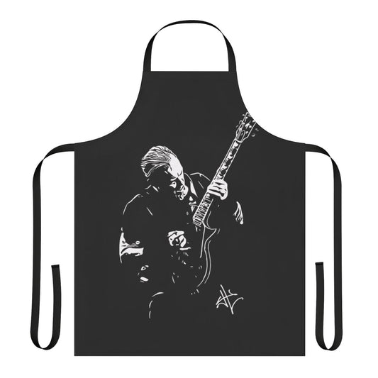 Metallica-inspired apron featuring a vector art design of lead vocalist James Hetfield
