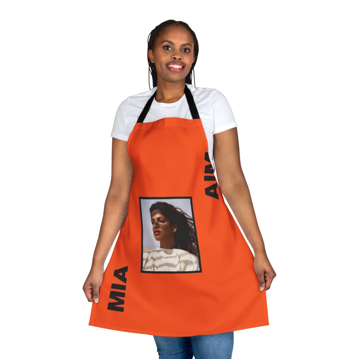 Mia Aim inspired kitchen apron with music and RnB design