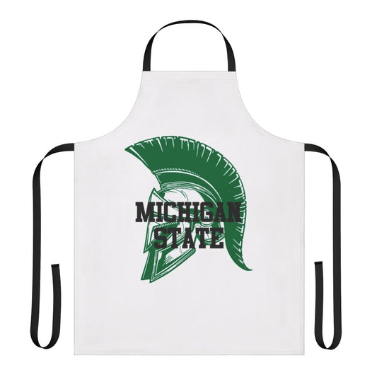 Michigan State-inspired apron with team colors and logo