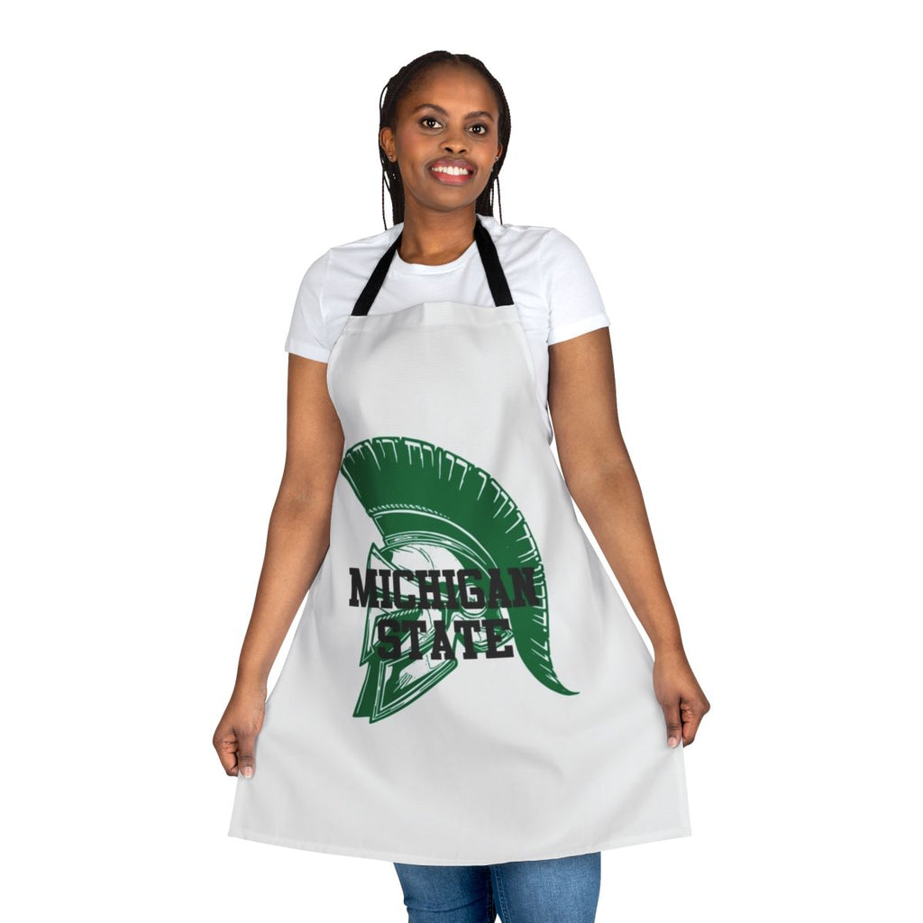 Michigan State-inspired apron with team colors and logo