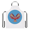 Vibrant mid century modern apron featuring a phoenix and other legendary desert animals