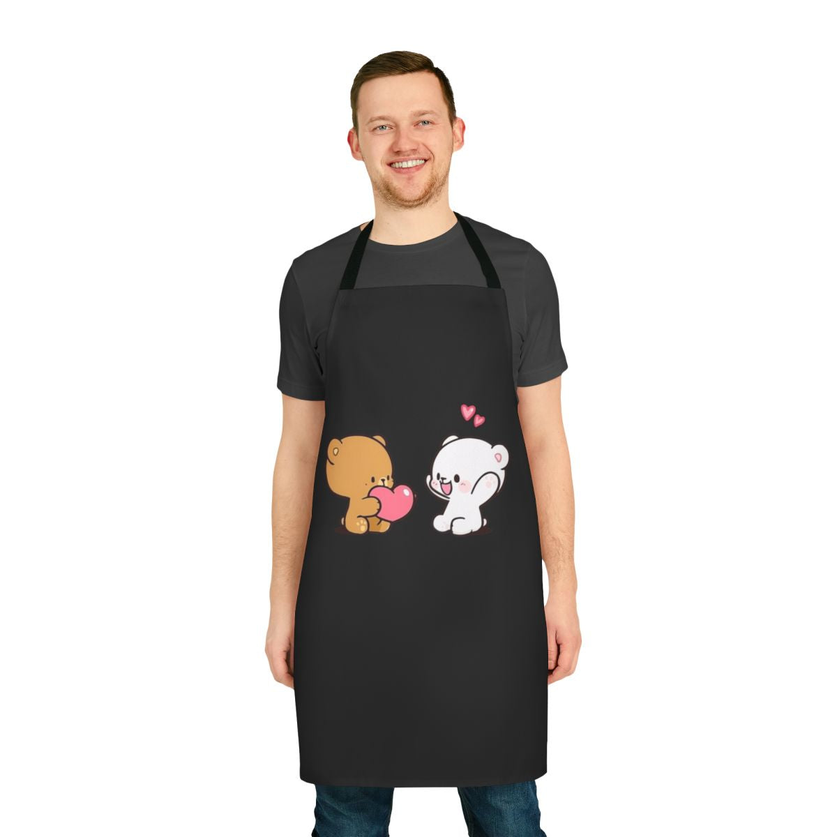 Cute and functional milk-themed mocha colored apron for the kitchen