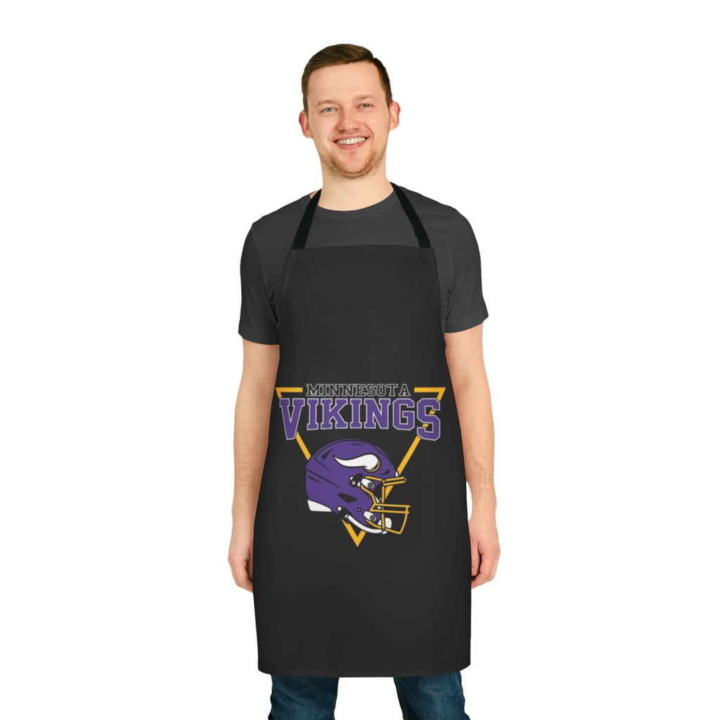 Minnesota Vikings-inspired apron featuring the team's logo and colors
