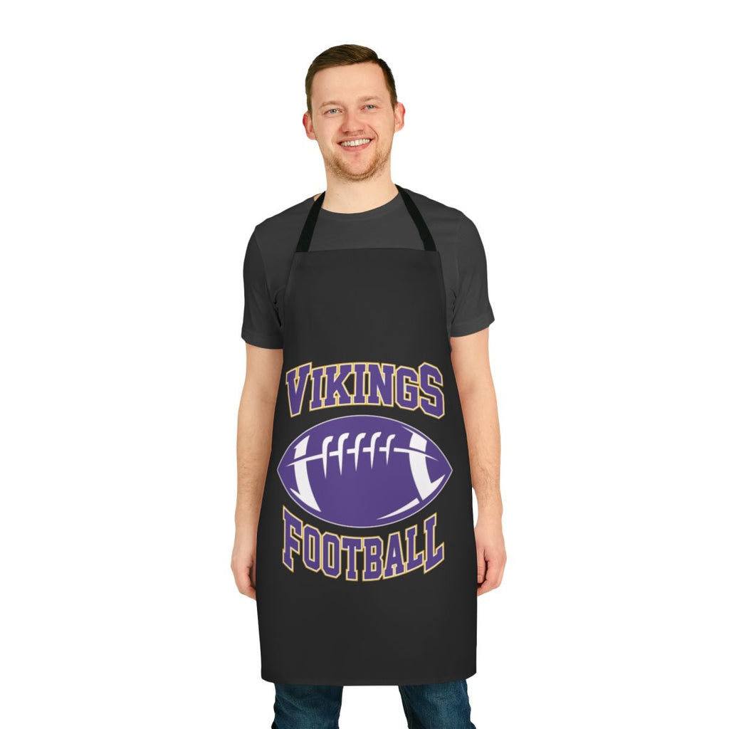 Minnesota Vikings-themed apron with football and team logos