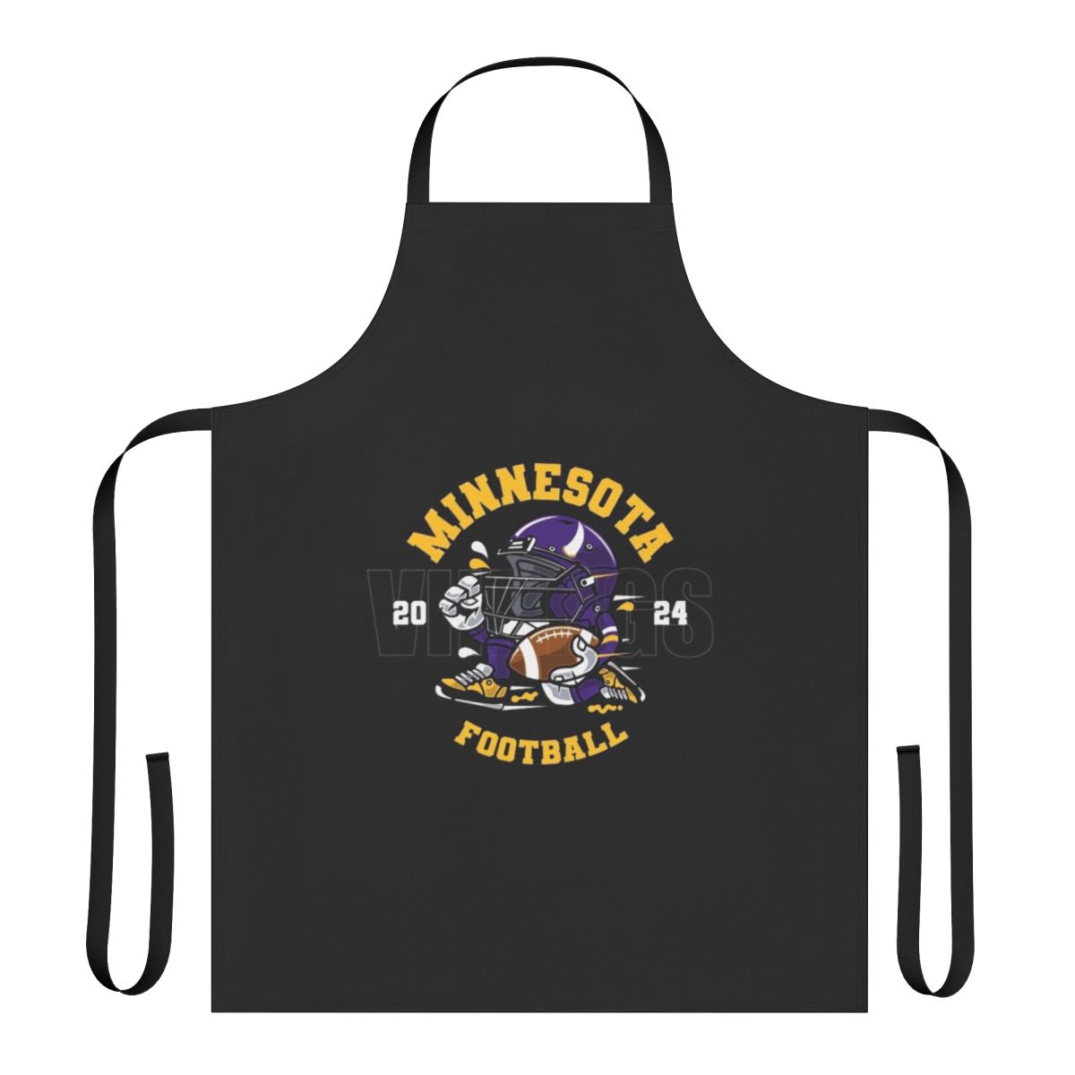 Minnesota Vikings themed apron with team colors and logo