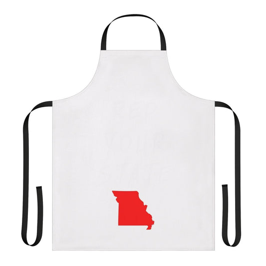 A durable, high-quality apron featuring the state of Missouri designed for cooking and baking enthusiasts.
