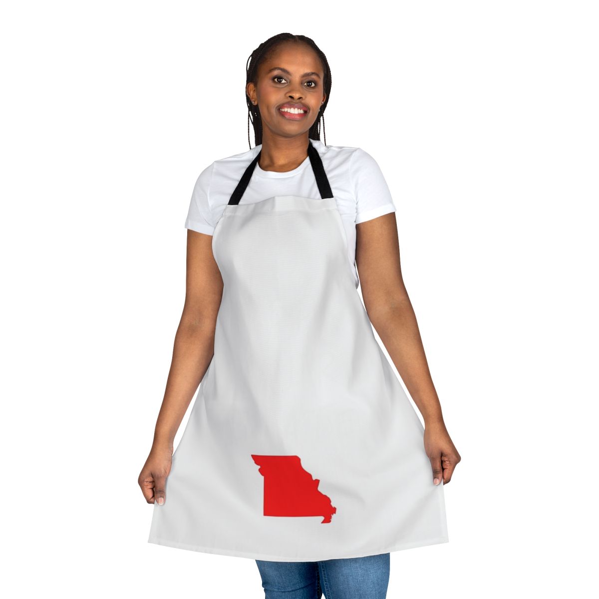 A durable, high-quality apron featuring the state of Missouri designed for cooking and baking enthusiasts.