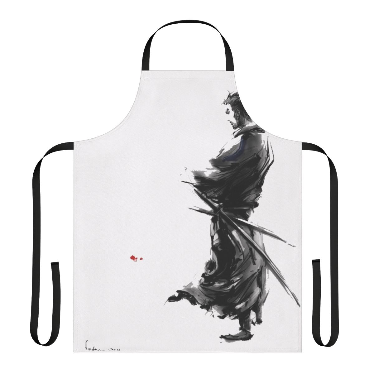 Miyamoto Musashi-inspired apron featuring a samurai design