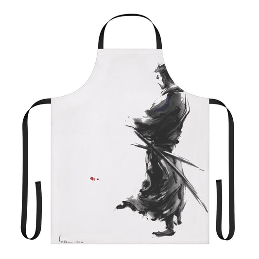Miyamoto Musashi-inspired apron featuring a samurai design