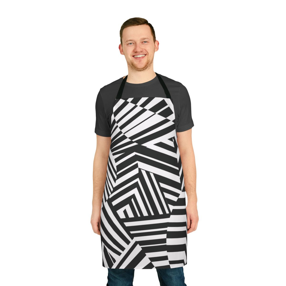 Modern minimalist dazzle camouflage pattern apron
