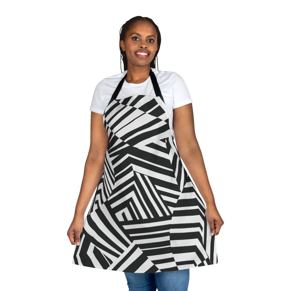 Modern minimalist dazzle camouflage pattern apron