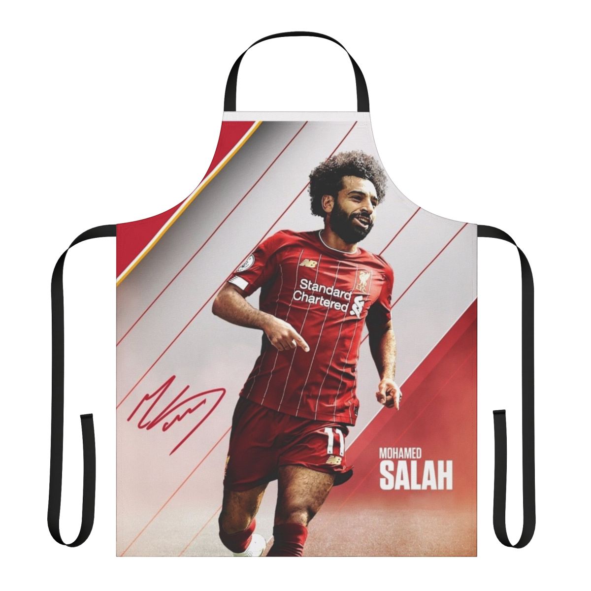 Apron featuring a stylish illustration of the famous football player Mohamed Salah