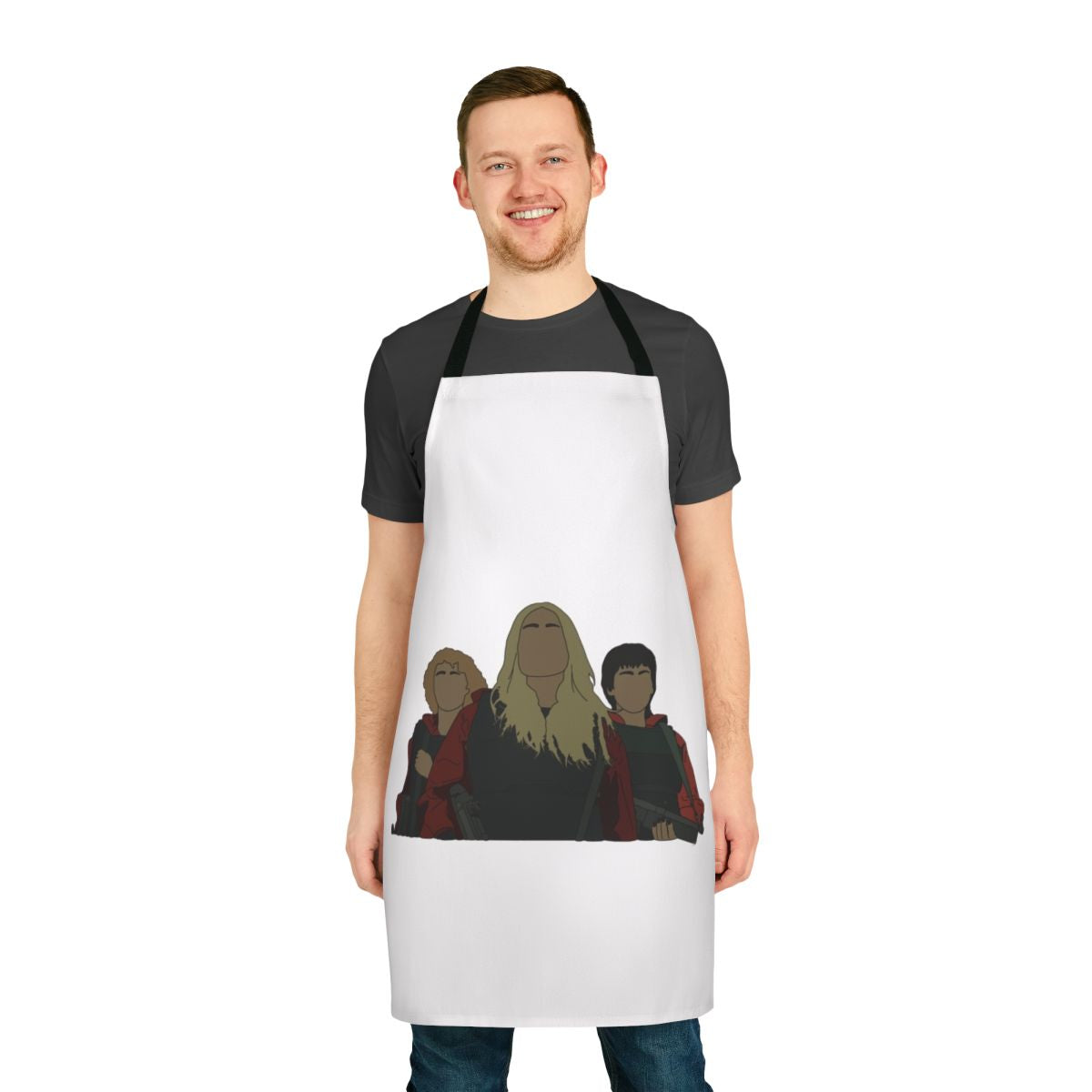 Money Heist Inspired Apron with Red Clown Mask Logo