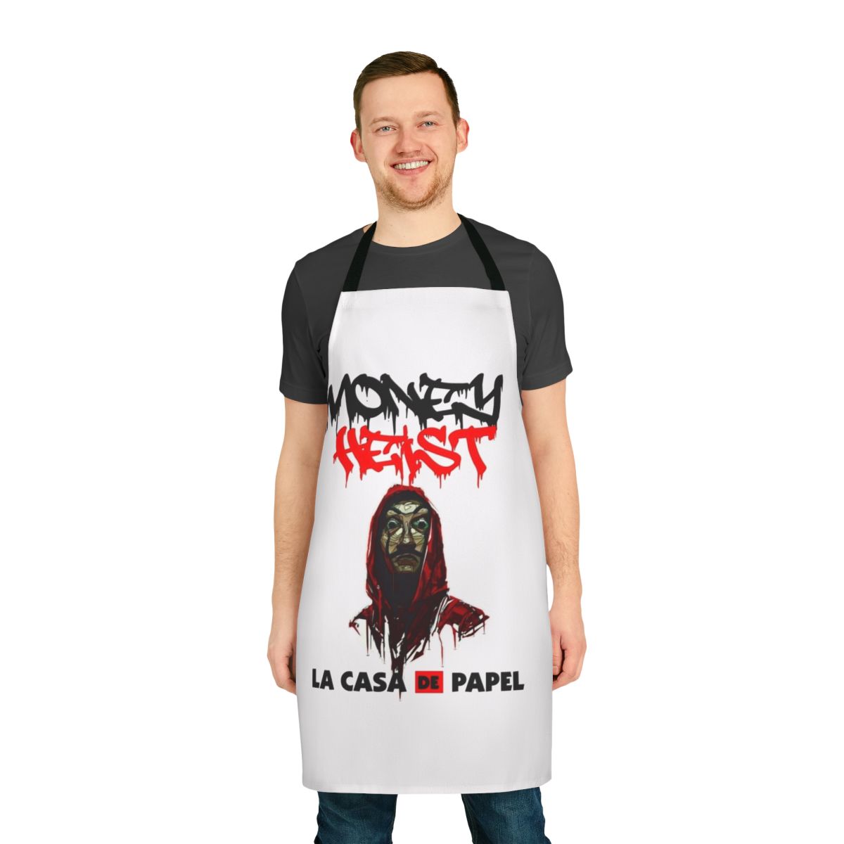 Money Heist inspired apron featuring the iconic logo design