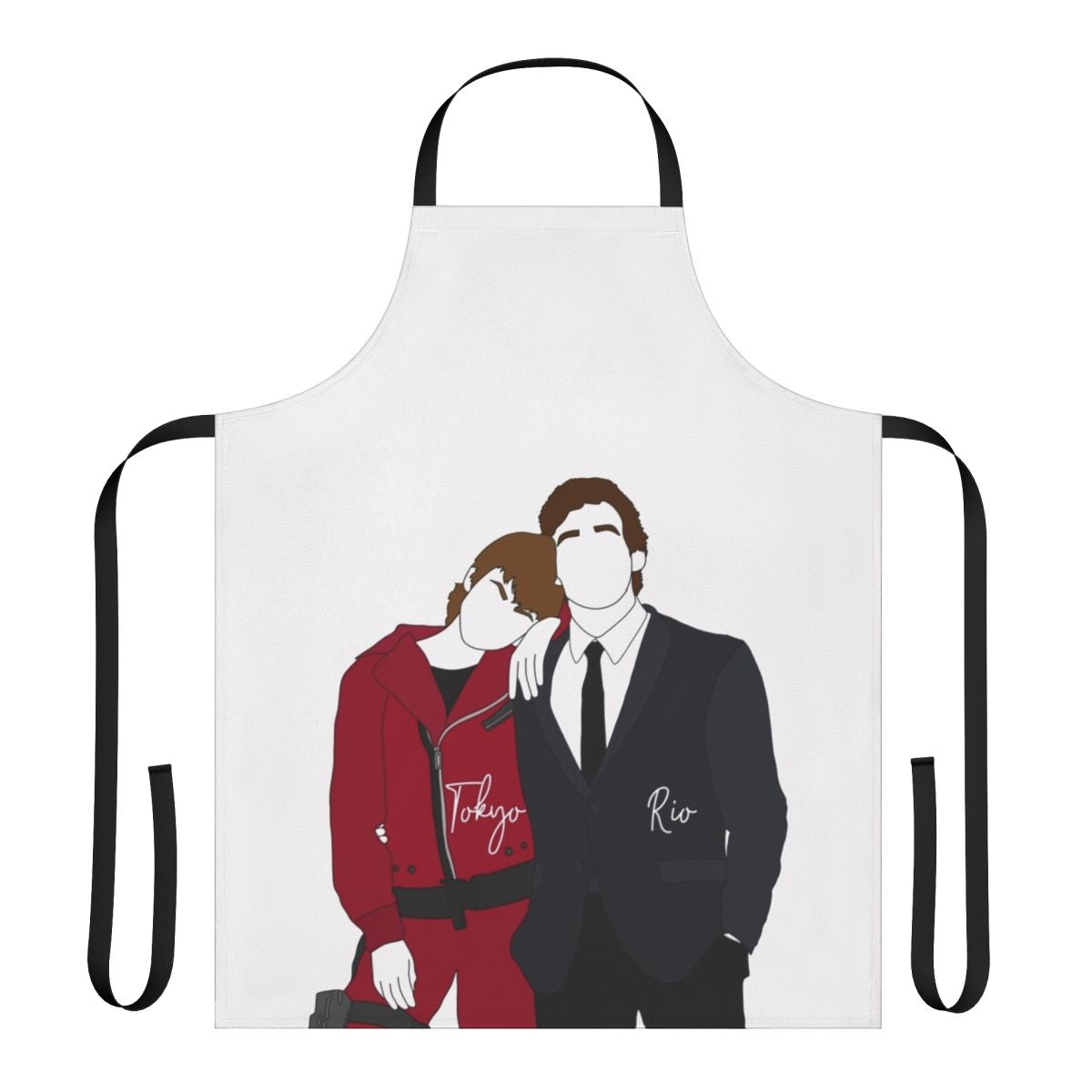 Apron featuring the characters Tokyo and Rio from the hit Netflix series "Money Heist" or "La Casa de Papel"