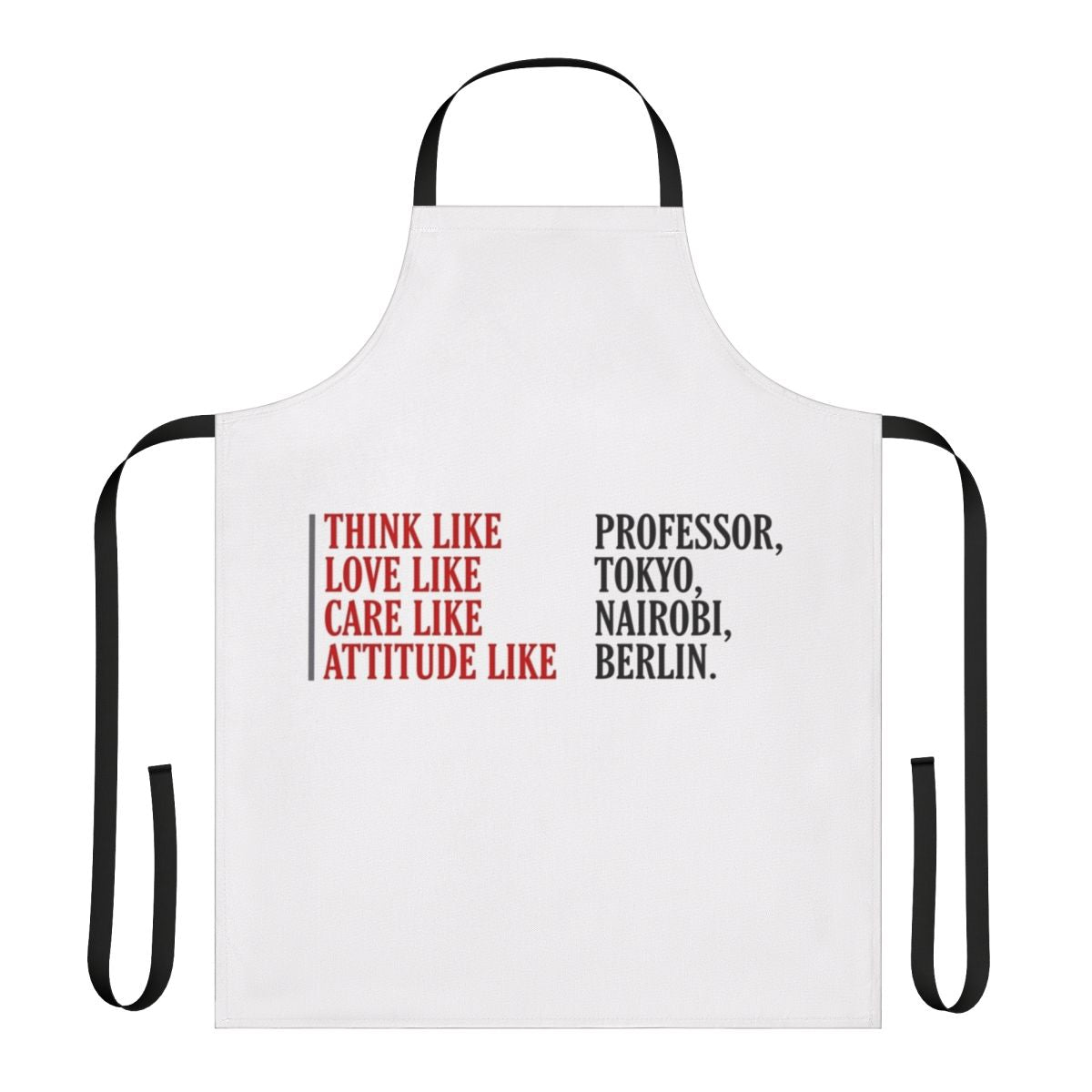A high-quality apron inspired by the popular Netflix series Money Heist (La Casa de Papel)
