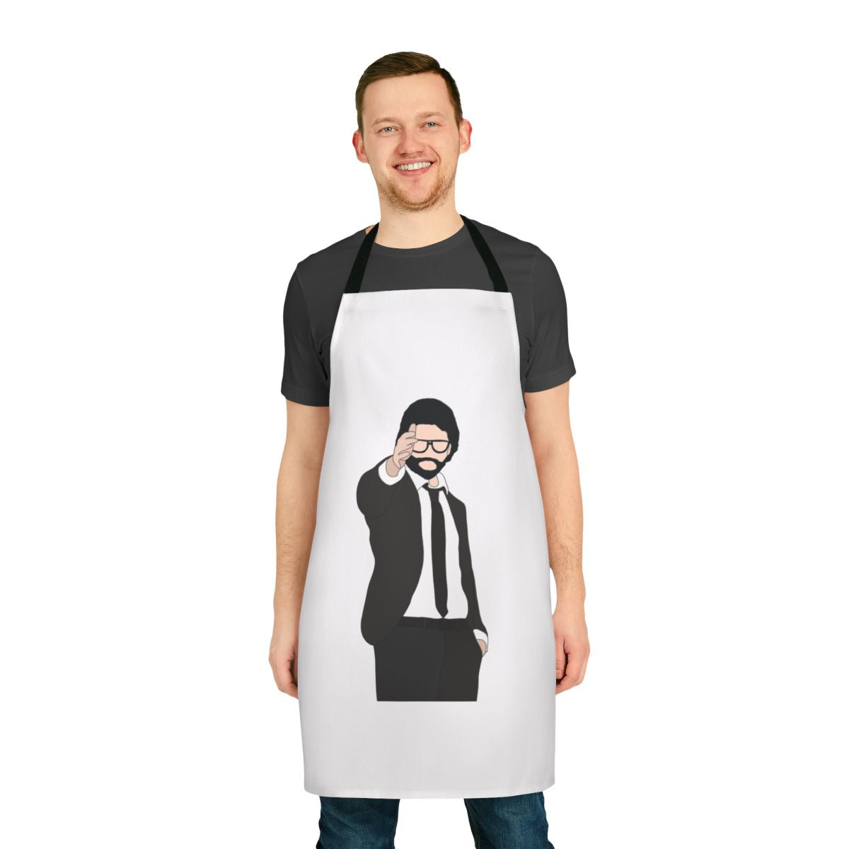 Money Heist inspired apron with The Professor character design