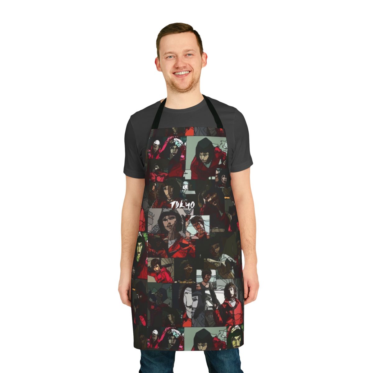 Money Heist inspired Tokyo fanart printed on a high-quality apron