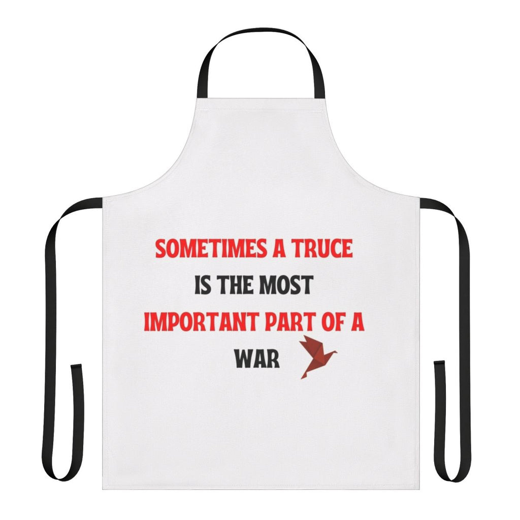 A stylish and playful apron featuring quotes and imagery from the popular Netflix series Money Heist (La Casa de Papel).