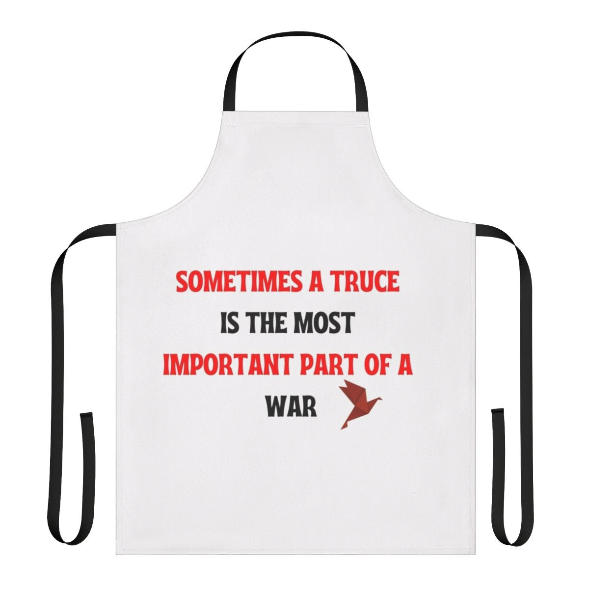 A stylish and playful apron featuring quotes and imagery from the popular Netflix series Money Heist (La Casa de Papel).