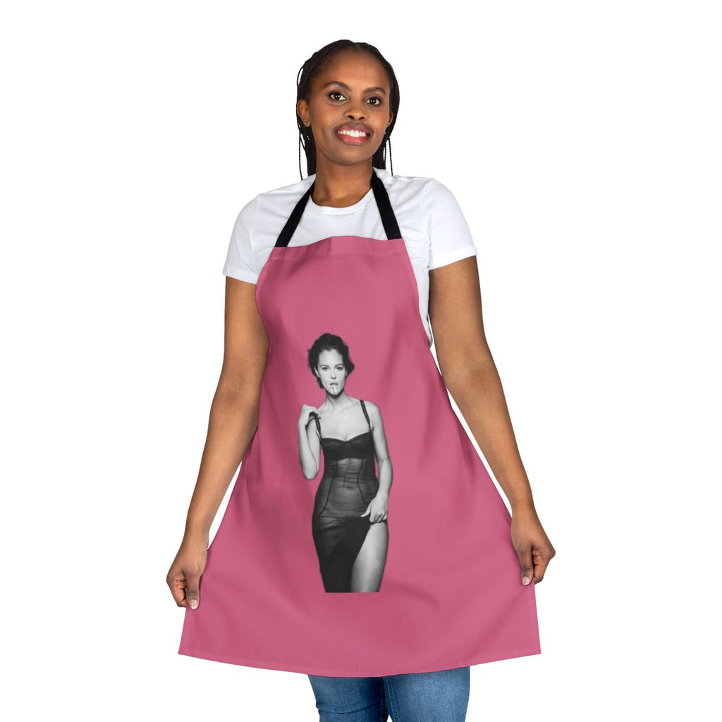 A high-quality apron featuring the iconic image of actress Monica Bellucci.