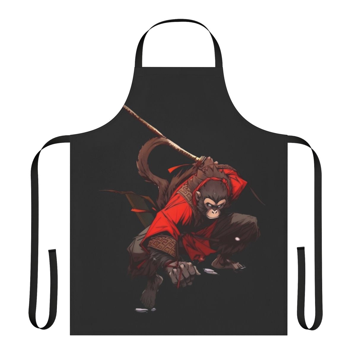 Stylish monkey ninja themed apron, perfect for kitchen, cooking, and grilling