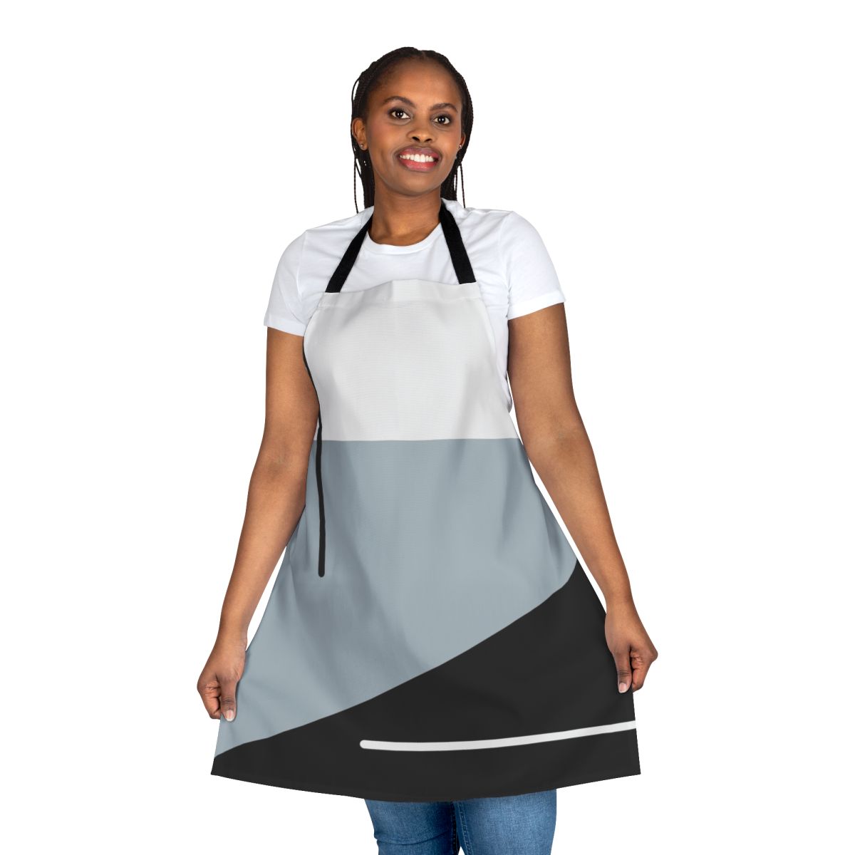 Stylish abstract minimal and geometric apron in monochrome colors
