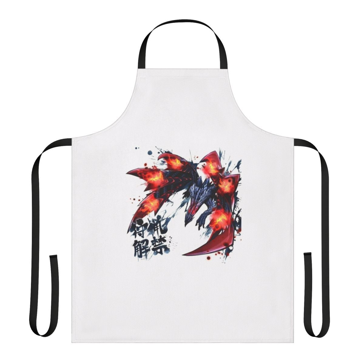 Monster Hunter themed apron featuring the Valstrax dragon