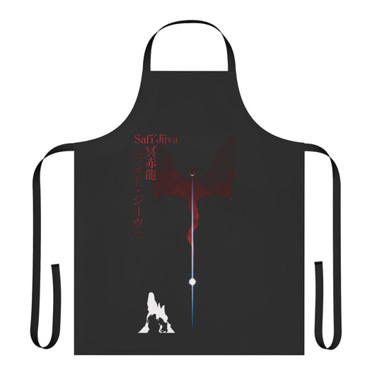 Monster Hunter-themed Safi Jiiva apron with dragon and kanji design