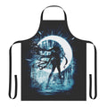 Stylish moon-themed apron with anime and pop culture design