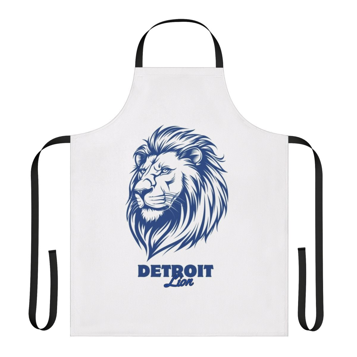 Apron featuring a lion head design and the text "Detroit Lions"