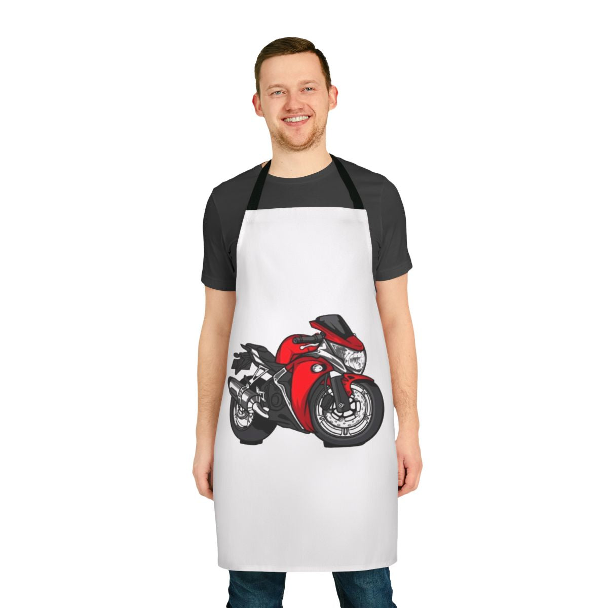 Red Motorcycle Apron with an Aerodynamic Profile