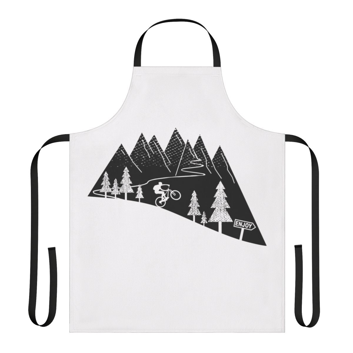 Mountain biker wearing a stylish cycling apron