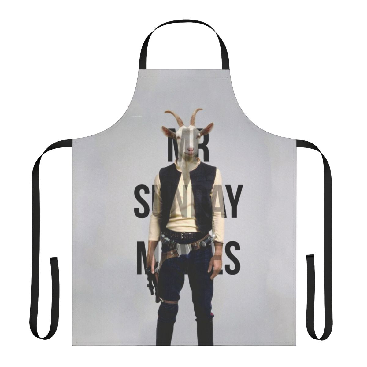 Vibrant yellow apron with "Mr. Sunday" text, perfect for cooking, baking, or as a movie-themed gift.