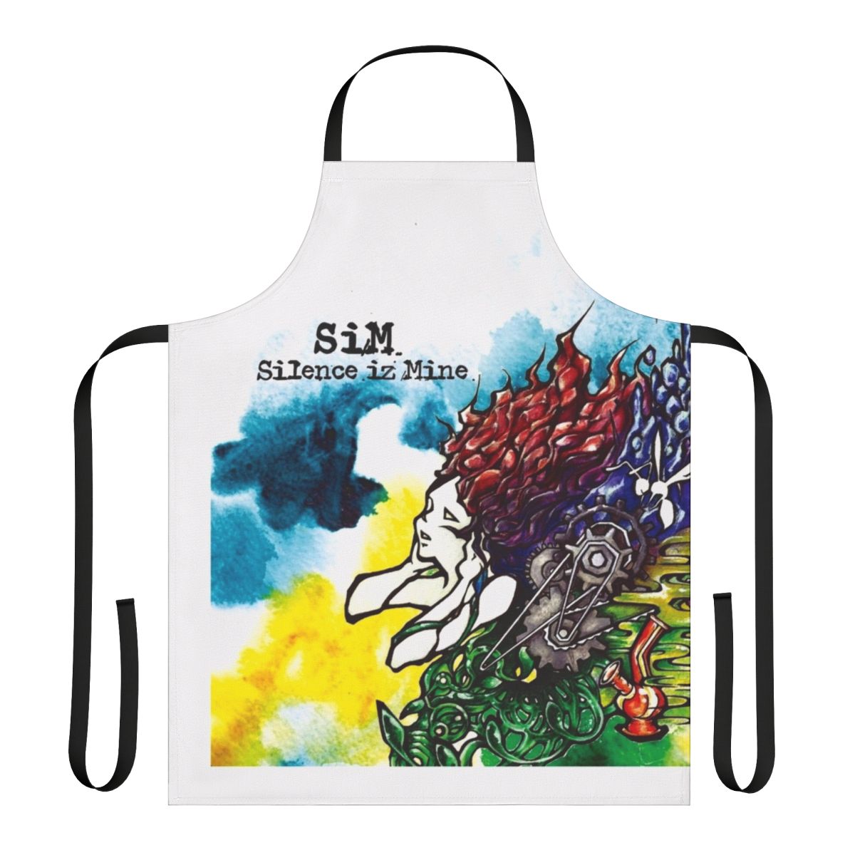Silence Is Mine Apron featuring a music album and tour design