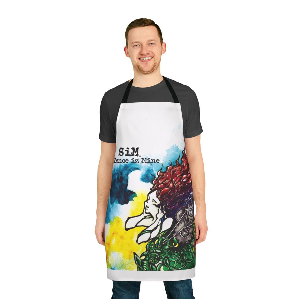 Silence Is Mine Apron featuring a music album and tour design