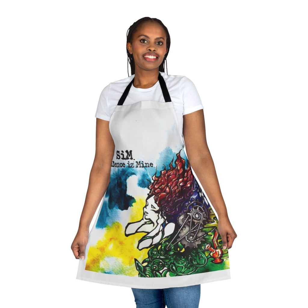 Silence Is Mine Apron featuring a music album and tour design