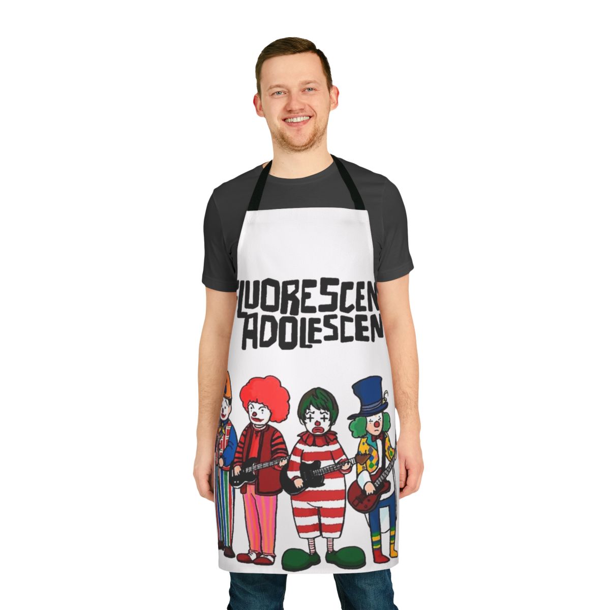 Retro-inspired music apron featuring the Arctic Monkeys band logo