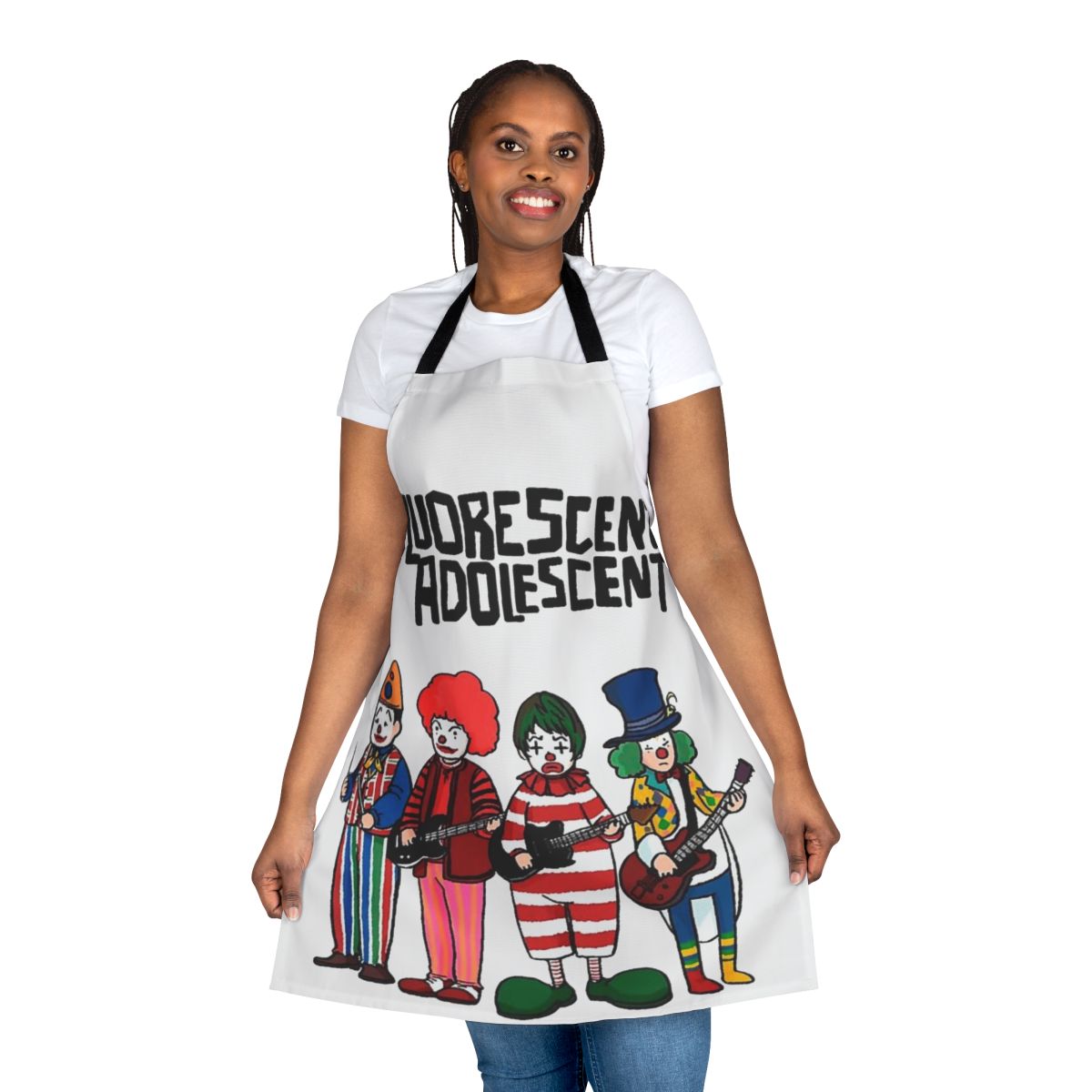 Retro-inspired music apron featuring the Arctic Monkeys band logo