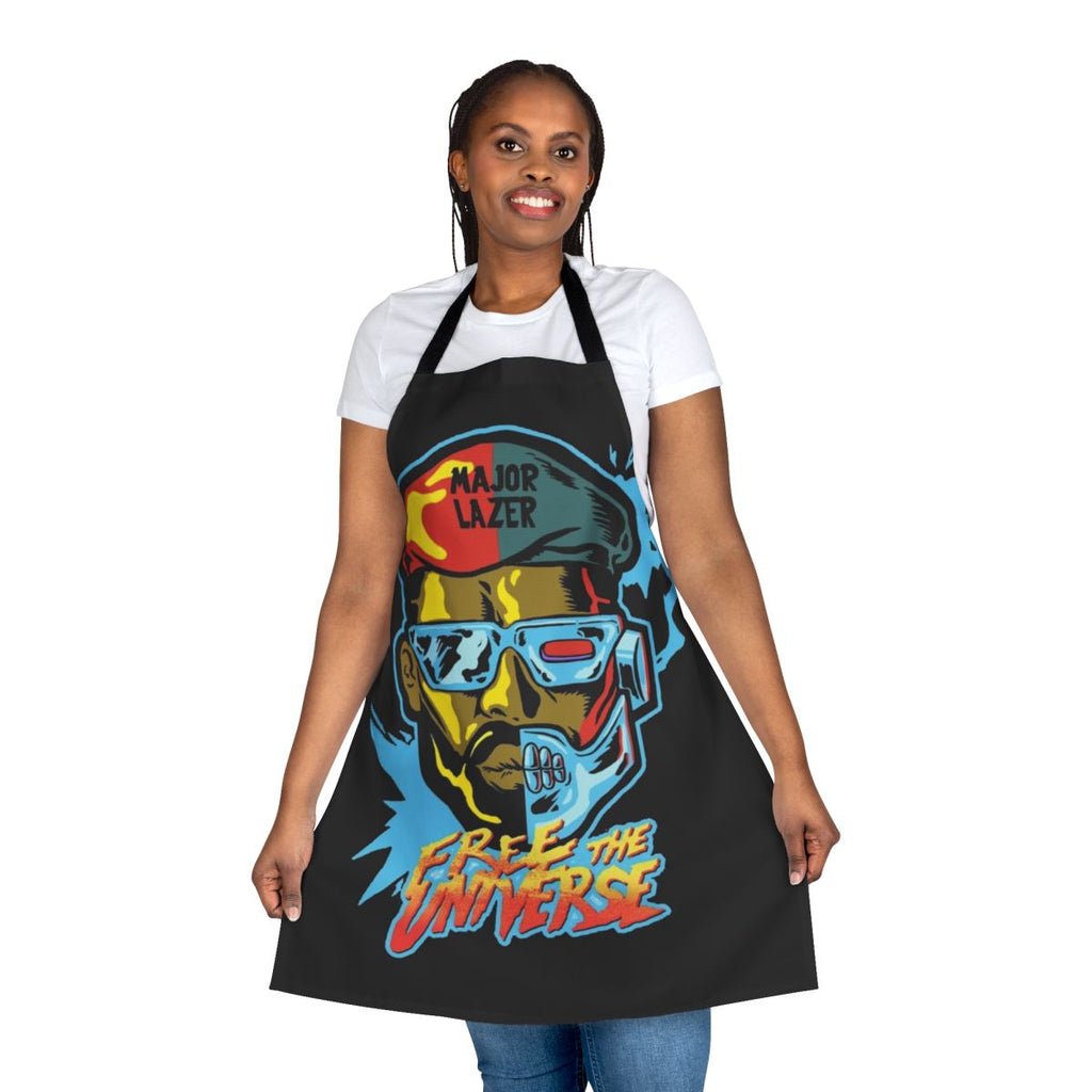 Vibrant music festival apron with bold "Major" design, perfect for DJs and electronic music events.