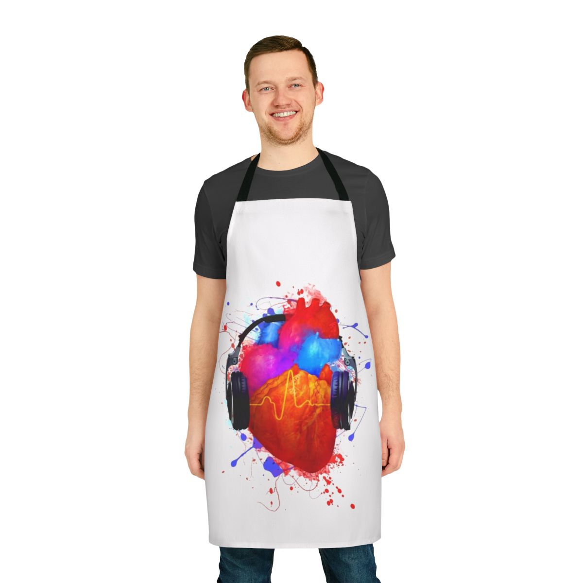 Music-inspired apron for audio enthusiasts and musicians